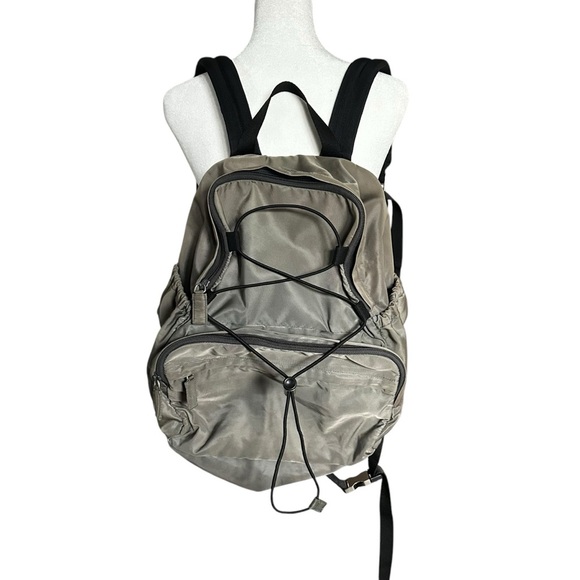 Authentic PRADA Gray Green & Black Nylon Backpack - Picture 11 of 15